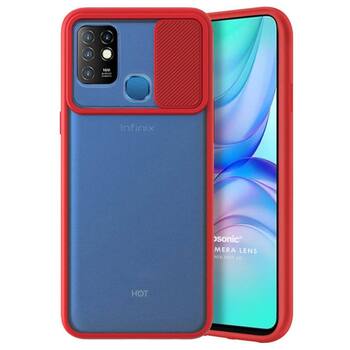 Microsonic Infinix Hot 10 Kılıf Slide Camera Lens Protection Kırmızı Microsonic Infinix Hot 10 Kılıf Slide Camera Lens Protection Kırmızı