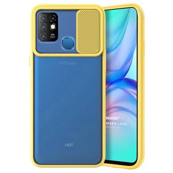 Microsonic Infinix Hot 10 Kılıf Slide Camera Lens Protection Sarı Microsonic Infinix Hot 10 Kılıf Slide Camera Lens Protection Sarı