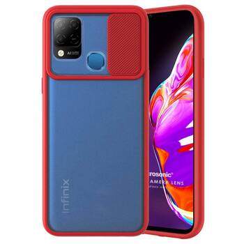 Microsonic Infinix Hot 10T Kılıf Slide Camera Lens Protection Kırmızı Microsonic Infinix Hot 10T Kılıf Slide Camera Lens Protection Kırmızı