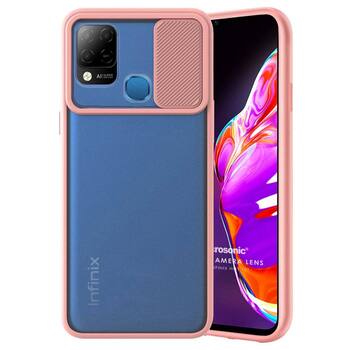 Microsonic Infinix Hot 10T Kılıf Slide Camera Lens Protection Pembe Microsonic Infinix Hot 10T Kılıf Slide Camera Lens Protection Pembe