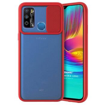 Microsonic Infinix Hot 9 Kılıf Slide Camera Lens Protection Kırmızı Microsonic Infinix Hot 9 Kılıf Slide Camera Lens Protection Kırmızı