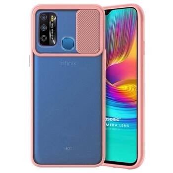 Microsonic Infinix Hot 9 Kılıf Slide Camera Lens Protection Pembe