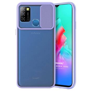 Microsonic Infinix Smart 5 Kılıf Slide Camera Lens Protection Lila Microsonic Infinix Smart 5 Kılıf Slide Camera Lens Protection Lila