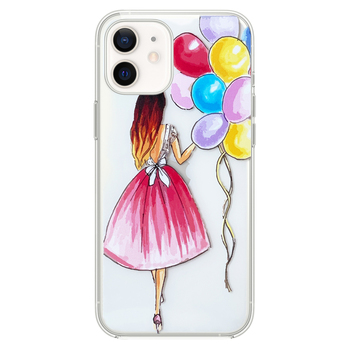 Microsonic iPhone 12 Desenli Kılıf Balonlu Kız