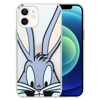 Microsonic iPhone 12 Desenli Kılıf Mutlu Tavşan