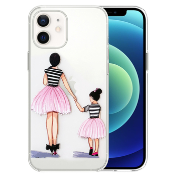 Microsonic iPhone 12 Mini Desenli Kılıf Anne ve Kız