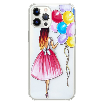 Microsonic iPhone 12 Pro Max Desenli Kılıf Balonlu Kız