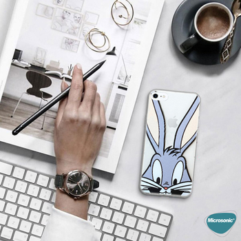 Microsonic iPhone SE 2022 Desenli Kılıf Mutlu Tavşan