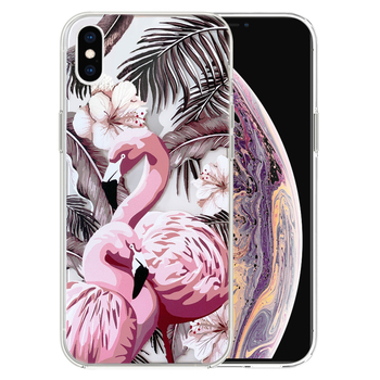 Microsonic iPhone X Desenli Kılıf Flamingo