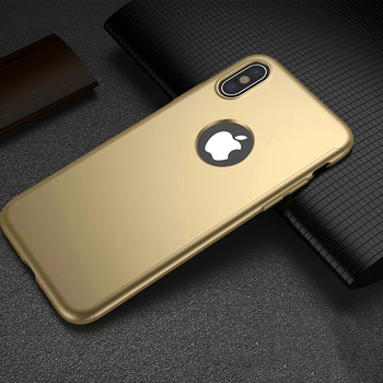Microsonic iPhone X Full Kılıf Komple Gövde Koruma Gold