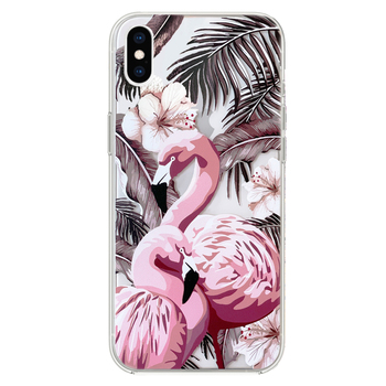 Microsonic iPhone XS Desenli Kılıf Flamingo