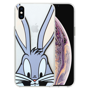 Microsonic iPhone XS Desenli Kılıf Mutlu Tavşan