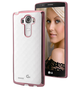 Microsonic LG G4 Stylus Kılıf Skyfall Transparent Clear Rose Gold
