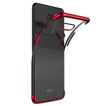 Microsonic LG K40S Kılıf Skyfall Transparent Clear Kırmızı