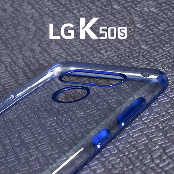 Microsonic LG K50S Kılıf Skyfall Transparent Clear Gold