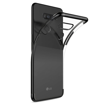 Microsonic LG K50S Kılıf Skyfall Transparent Clear Siyah