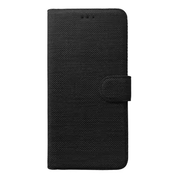 Microsonic LG V30 Plus Kılıf Fabric Book Wallet Siyah