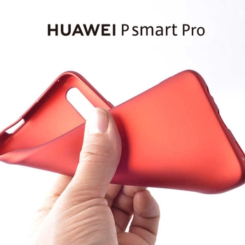 Microsonic Matte Silicone Huawei P Smart Pro Kılıf Kırmızı