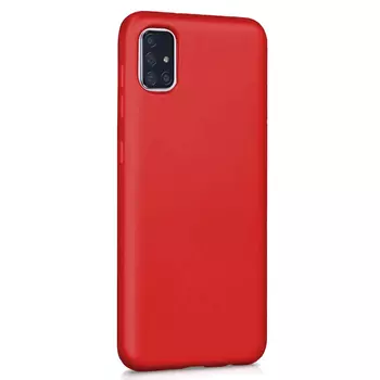 Microsonic Matte Silicone Samsung Galaxy A71 Kılıf Kırmızı