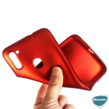 Microsonic Matte Silicone Samsung Galaxy M11 Kılıf Kırmızı