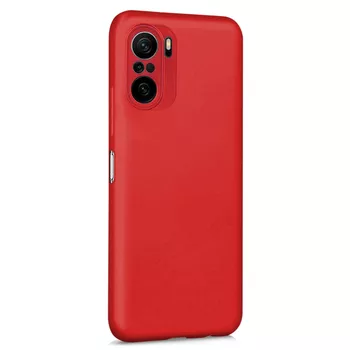 Microsonic Matte Silicone Xiaomi Redmi K40 Kılıf Kırmızı