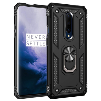 Microsonic OnePlus 7 Pro Kılıf Military Ring Holder Siyah Microsonic OnePlus 7 Pro Kılıf Military Ring Holder Siyah