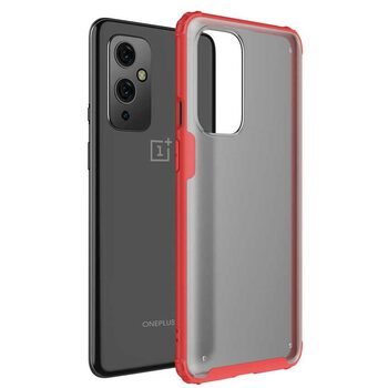 Microsonic OnePlus 9 Kılıf Frosted Frame Kırmızı Microsonic OnePlus 9 Kılıf Frosted Frame Kırmızı