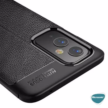 Microsonic OnePlus 9 Kılıf Deri Dokulu Silikon Lacivert