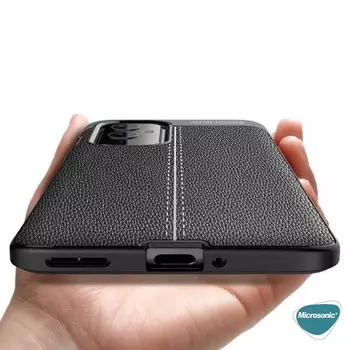 Microsonic OnePlus 9 Kılıf Deri Dokulu Silikon Lacivert