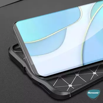 Microsonic OnePlus 9 Pro Kılıf Deri Dokulu Silikon Lacivert