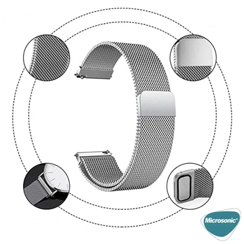 Microsonic OnePlus Watch Milanese Loop Kordon Gümüş