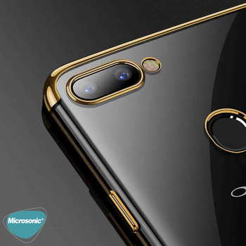 Microsonic Oppo A12 Kılıf Skyfall Transparent Clear Gold