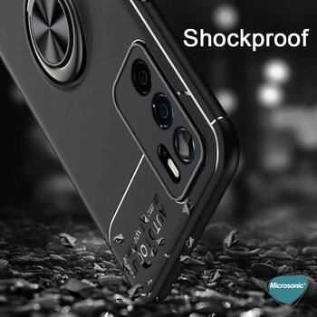 Microsonic Oppo A16 Kılıf Kickstand Ring Holder Siyah