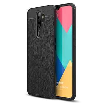 Microsonic Oppo A5 2020 Kılıf Deri Dokulu Silikon Siyah Microsonic Oppo A5 2020 Kılıf Deri Dokulu Silikon Siyah