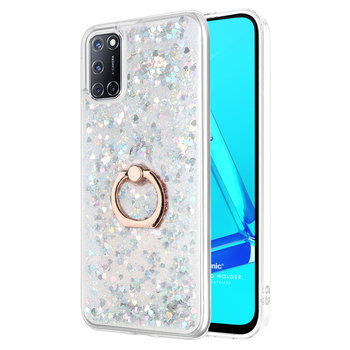 Microsonic Oppo A52 Kılıf Glitter Liquid Holder Gümüş Microsonic Oppo A52 Kılıf Glitter Liquid Holder Gümüş