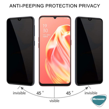 Microsonic Oppo A5S Invisible Privacy Kavisli Ekran Koruyucu Siyah