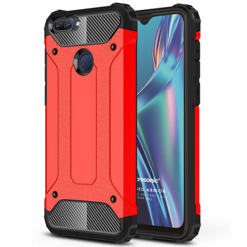 Microsonic Oppo A5S Kılıf Rugged Armor Kırmızı