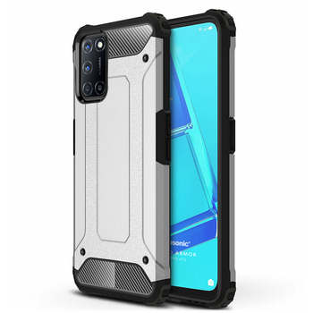 Microsonic Oppo A72 Kılıf Rugged Armor Gümüş