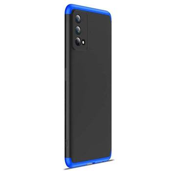 Microsonic Oppo A74 4G Kılıf Double Dip 360 Protective AYS Siyah Mavi