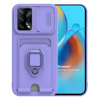 Microsonic Oppo A74 4G Kılıf Multifunction Silicone Lila Microsonic Oppo A74 4G Kılıf Multifunction Silicone Lila