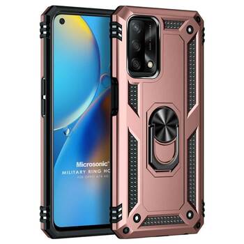 Microsonic Oppo A74 4G Kılıf Military Ring Holder Rose Gold Microsonic Oppo A74 4G Kılıf Military Ring Holder Rose Gold