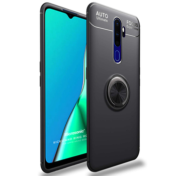 Microsonic Oppo A9 2020 Kılıf Kickstand Ring Holder Siyah Microsonic Oppo A9 2020 Kılıf Kickstand Ring Holder Siyah