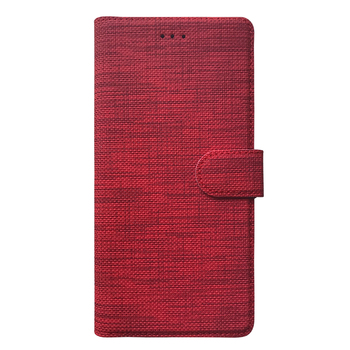 Microsonic Oppo A91 Kılıf Fabric Book Wallet Kırmızı