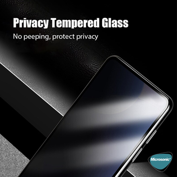 Microsonic Oppo A96 4G Invisible Privacy Kavisli Ekran Koruyucu Siyah