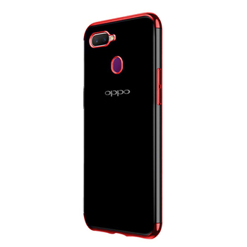 Microsonic Oppo AX7 Kılıf Skyfall Transparent Clear Kırmızı