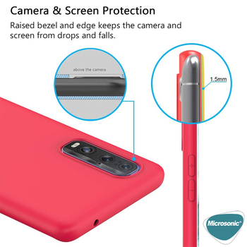 Microsonic Oppo Find X2 Kılıf Matte Silicone Kırmızı