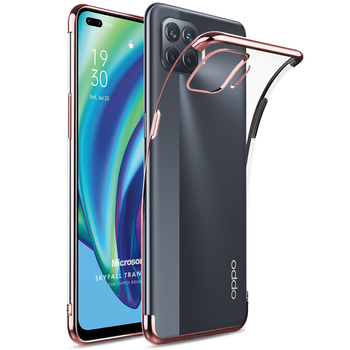 Microsonic Oppo Reno 4 Lite Kılıf Skyfall Transparent Clear Rose Gold