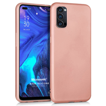 Microsonic Oppo Reno 4 Kılıf Matte Silicone Rose Gold Microsonic Oppo Reno 4 Kılıf Matte Silicone Rose Gold
