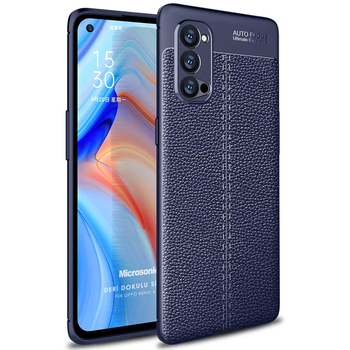 Microsonic Oppo Reno 4 Pro Kılıf Deri Dokulu Silikon Lacivert Microsonic Oppo Reno 4 Pro Kılıf Deri Dokulu Silikon Lacivert
