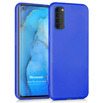 Microsonic Oppo Reno 4 Pro Kılıf Matte Silicone Mavi